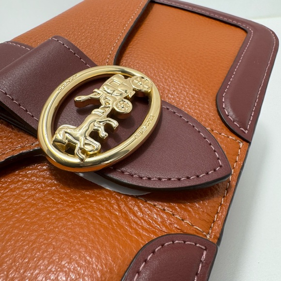 COACH Georgie Shoulder Bag Elegant Two-Tone Leather - Picture 11 of 14